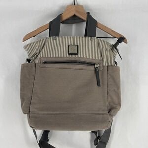 Ergobaby Coffee Run Womens Gray Cotton Detachable Strap Convertible Diaper Bag‎